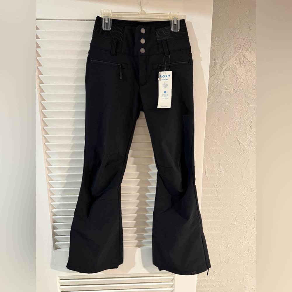 New Women’s Roxy Rising High Snow Ski Pants Black Small MSRP $210